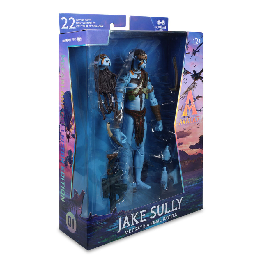figurine jake sully dans la bataille finale de metkayina avatar feu et cendres 7 pouces