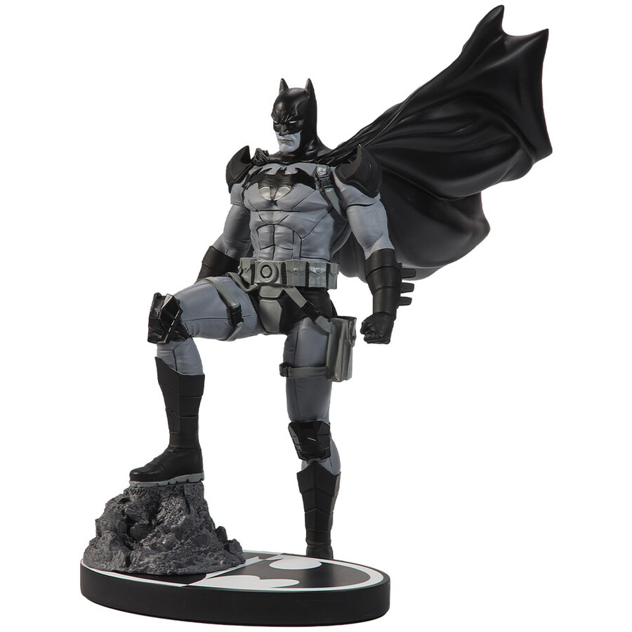 statue en résine batman black white - batman par mitch gerads dc direct