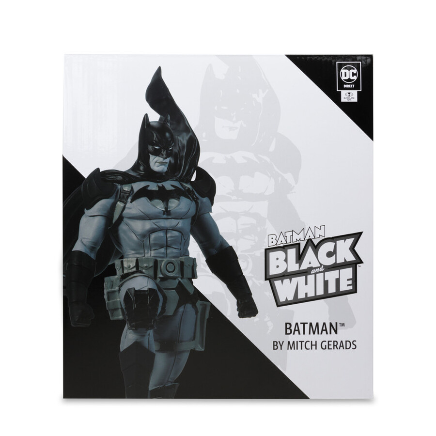 statue en résine batman black white - batman par mitch gerads dc direct