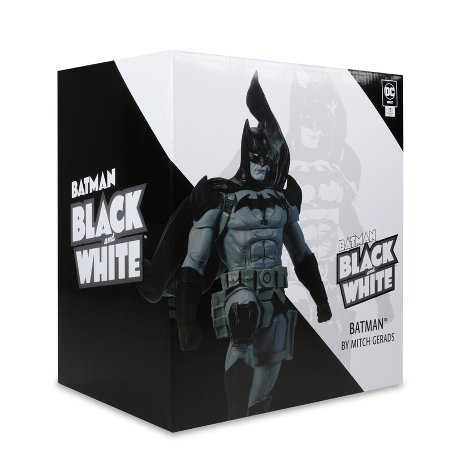 statue en résine batman black white - batman par mitch gerads dc direct