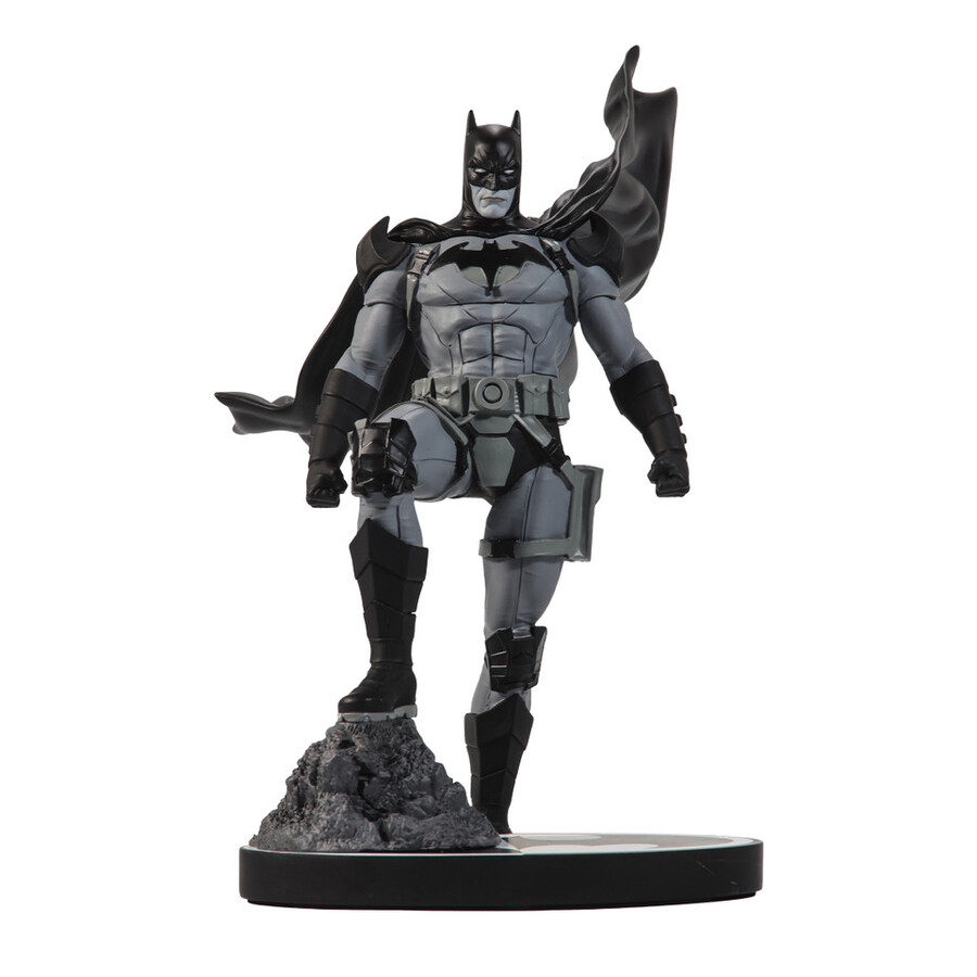 statue en résine batman black white - batman par mitch gerads dc direct