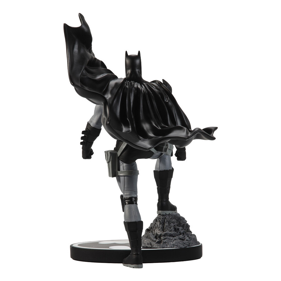 statue en résine batman black white - batman par mitch gerads dc direct