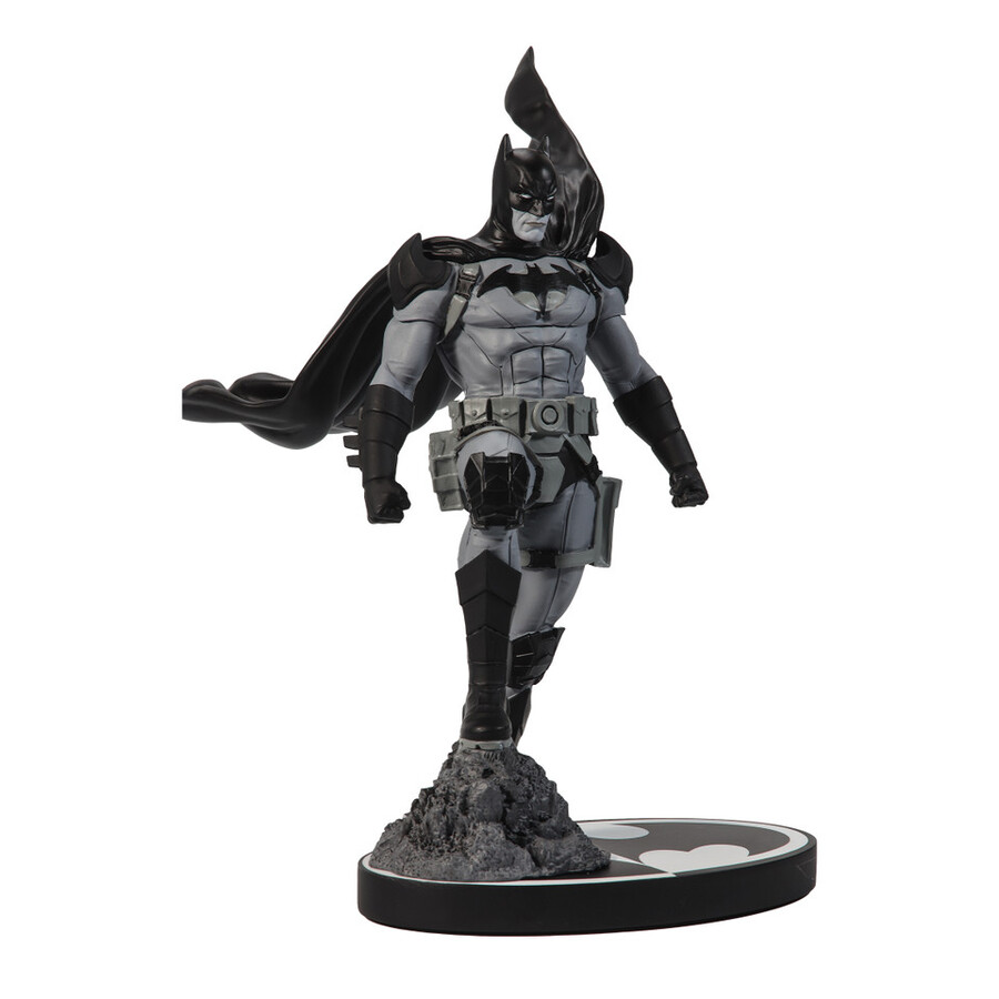 statue en résine batman black white - batman par mitch gerads dc direct