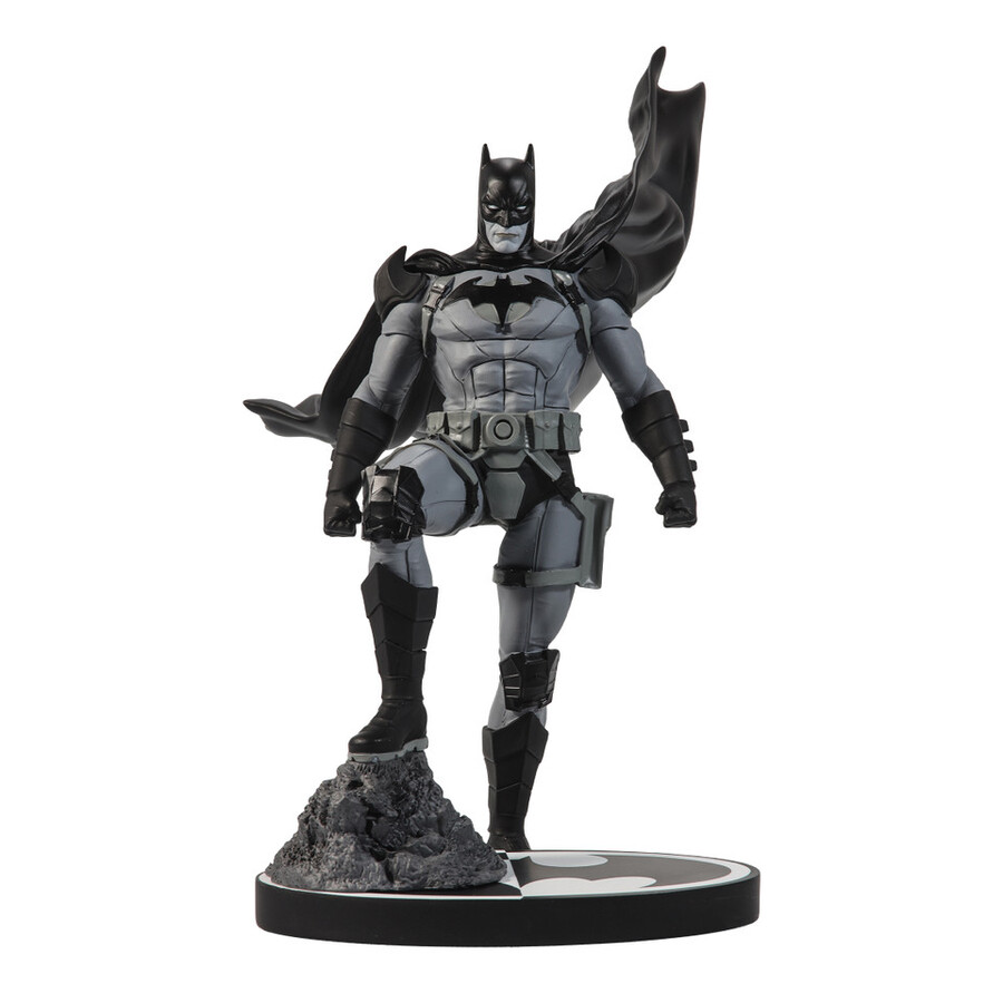 statue en résine batman black white - batman par mitch gerads dc direct