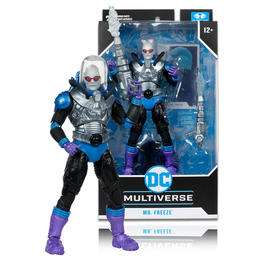 pack de 3 figurines de 18 cm booster gold futures end mr. freeze et ambush bug dc classic.