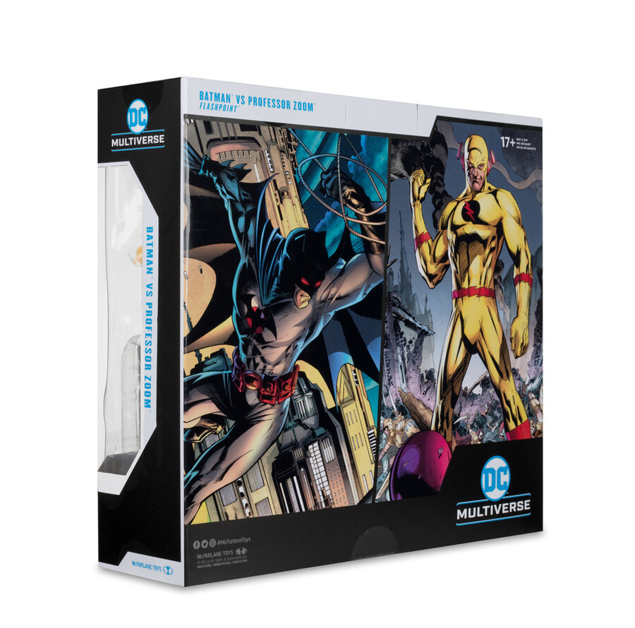 figurine batman contre professeur zoom flashpoint série autograph gold label lot de 2 18 cm