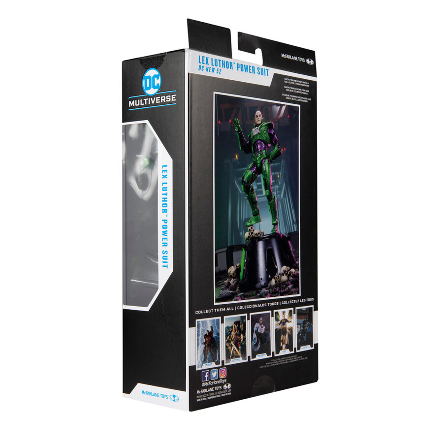 lex luthor avec combinaison de puissance verte et combinaison de puissance bleue lot de 2 figurines de 18 cm