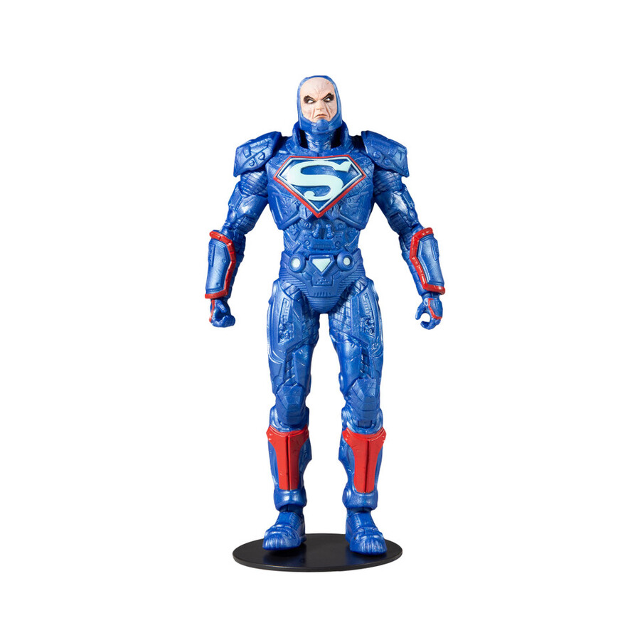 lex luthor avec combinaison de puissance verte et combinaison de puissance bleue lot de 2 figurines de 18 cm