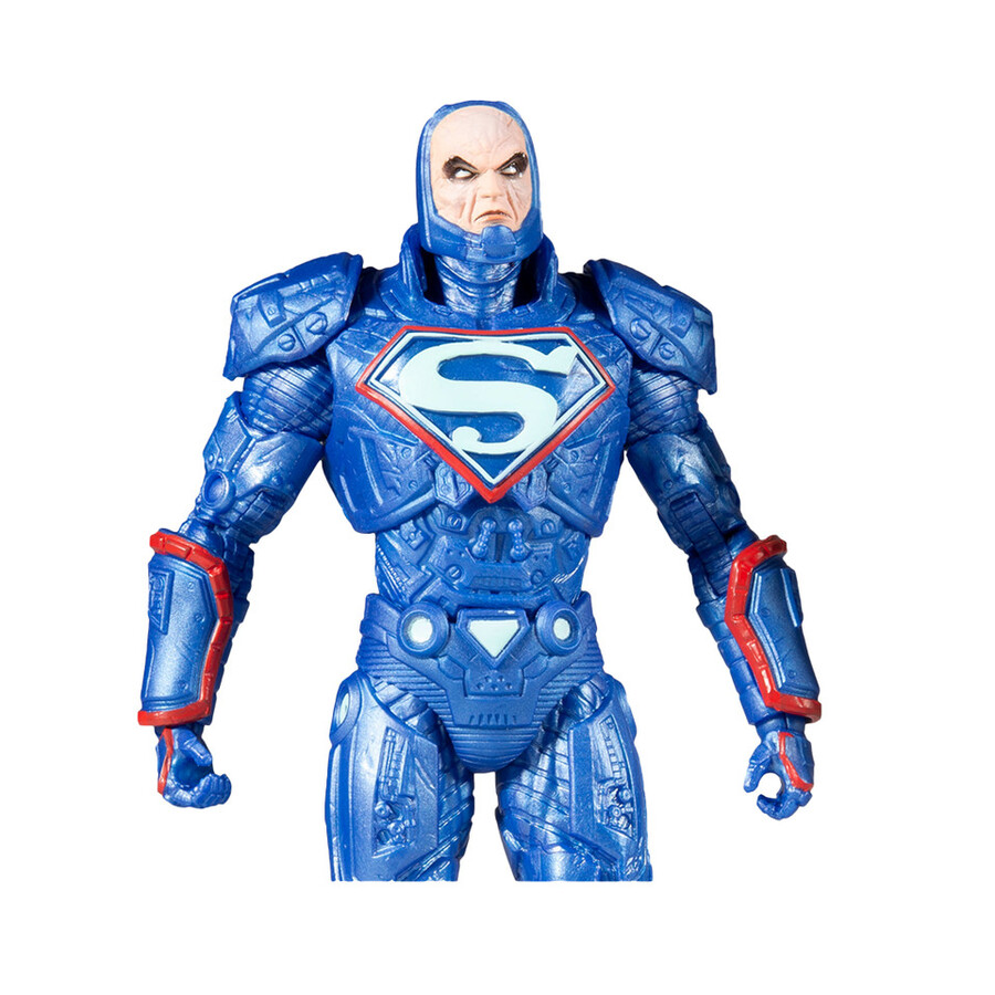 lex luthor avec combinaison de puissance verte et combinaison de puissance bleue lot de 2 figurines de 18 cm