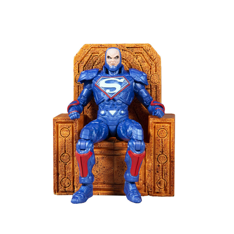 lex luthor avec combinaison de puissance verte et combinaison de puissance bleue lot de 2 figurines de 18 cm