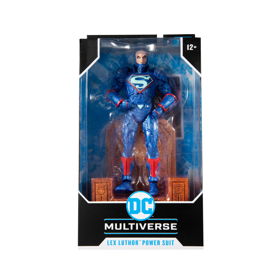 lex luthor avec combinaison de puissance verte et combinaison de puissance bleue lot de 2 figurines de 18 cm