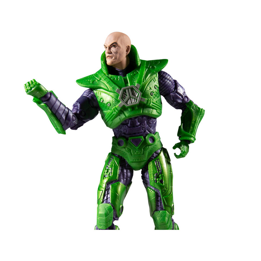 lex luthor avec combinaison de puissance verte et combinaison de puissance bleue lot de 2 figurines de 18 cm