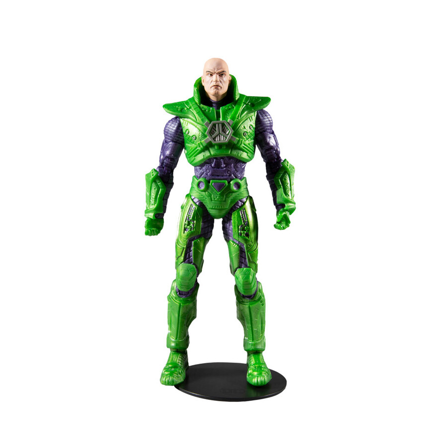 lex luthor avec combinaison de puissance verte et combinaison de puissance bleue lot de 2 figurines de 18 cm