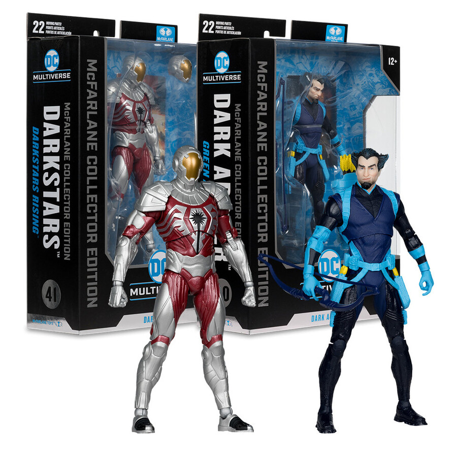 coffret collector mcfarlane dark archer green arrow darkstars darkstars rising 2 figurines de 18 cm