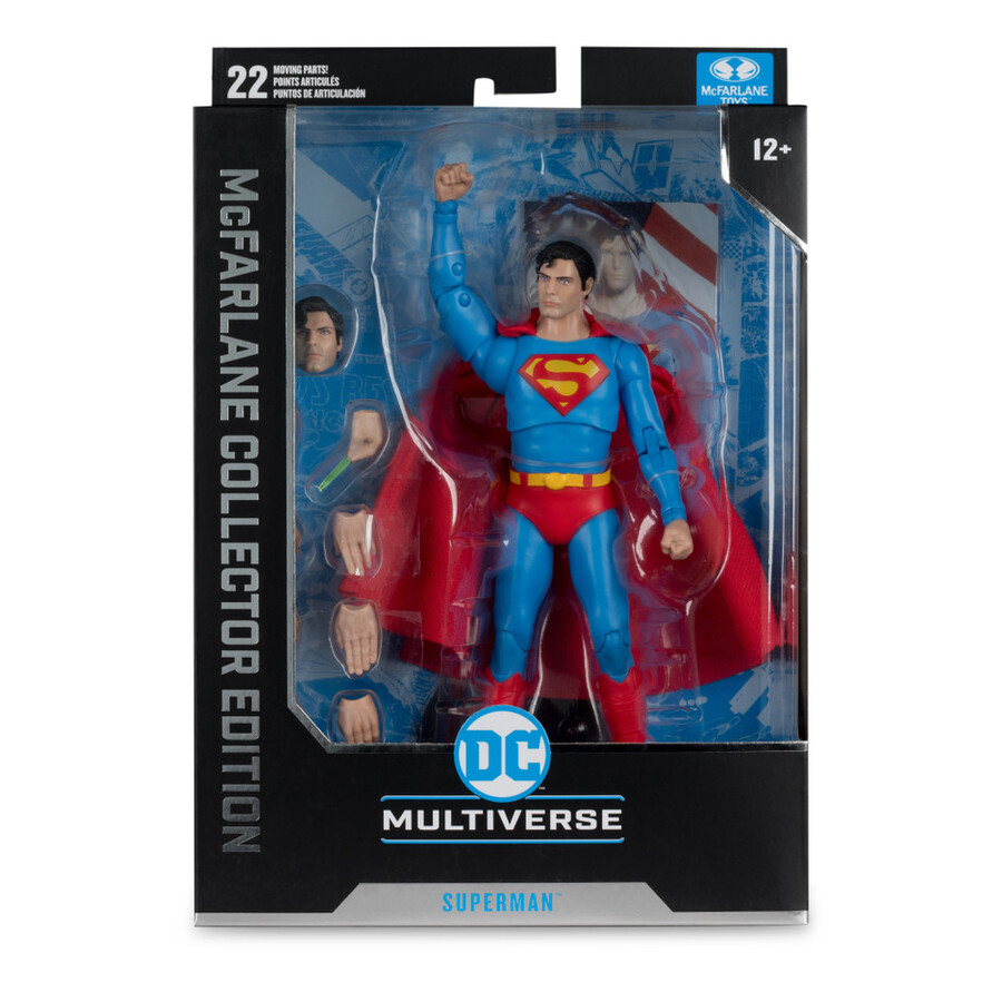 coffret collector mcfarlane 4 figurines de 18 cm green lantern simon baz grid forever evil mister terrific jsa et superman superman film de 1978.