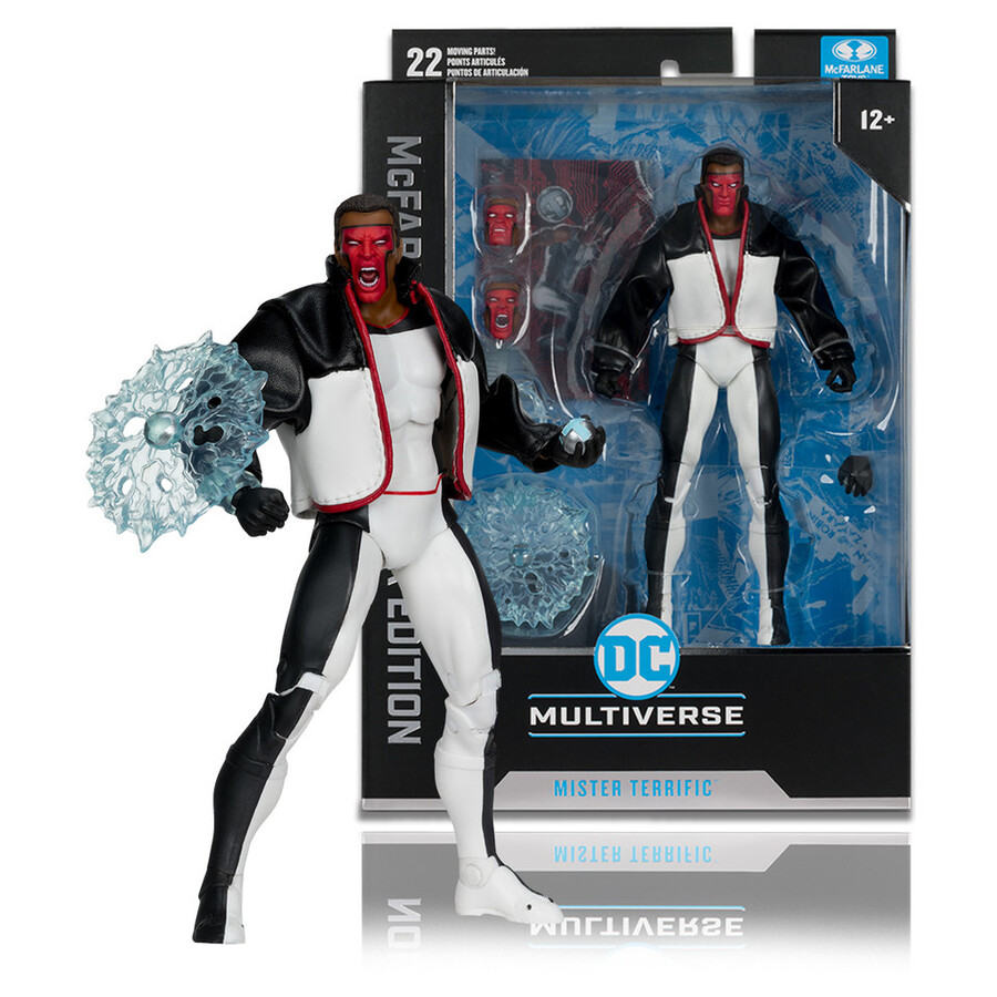 coffret collector mcfarlane 4 figurines de 18 cm green lantern simon baz grid forever evil mister terrific jsa et superman superman film de 1978.