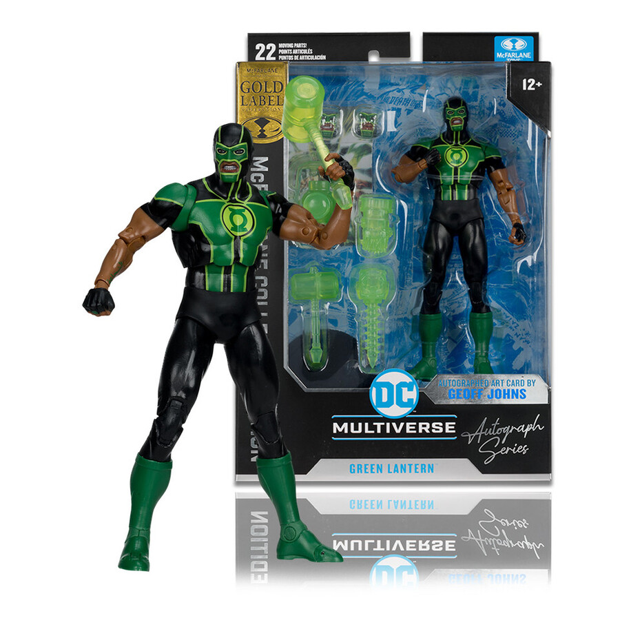 coffret collector mcfarlane de 5 figurines de 18 cm green lantern simon baz green lantern simon baz autograph gold label grid forever evil mister terrific jsa superman superman film de 1978
