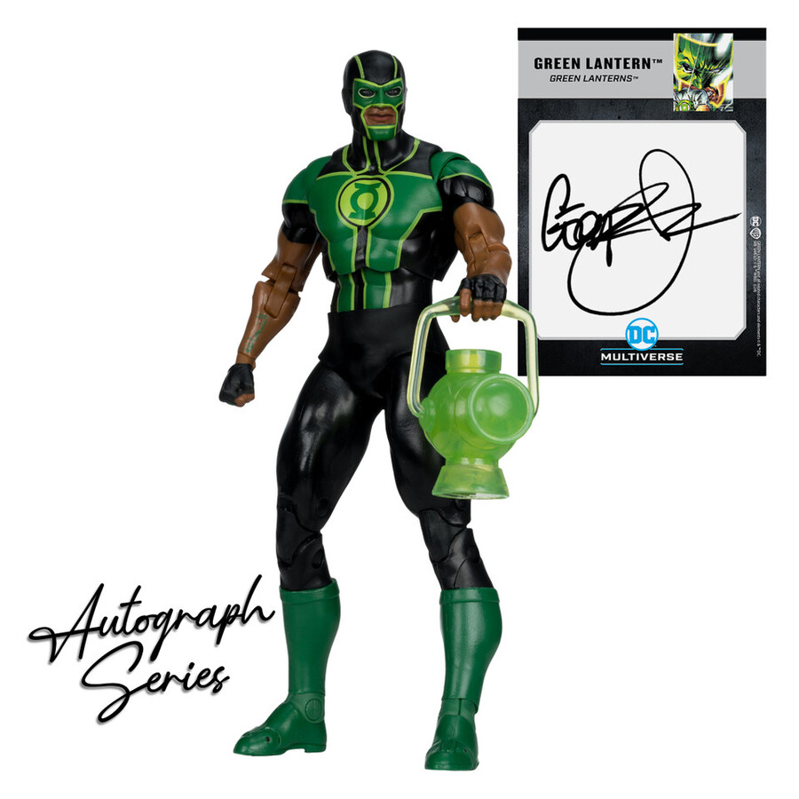 coffret collector mcfarlane de 5 figurines de 18 cm green lantern simon baz green lantern simon baz autograph gold label grid forever evil mister terrific jsa superman superman film de 1978