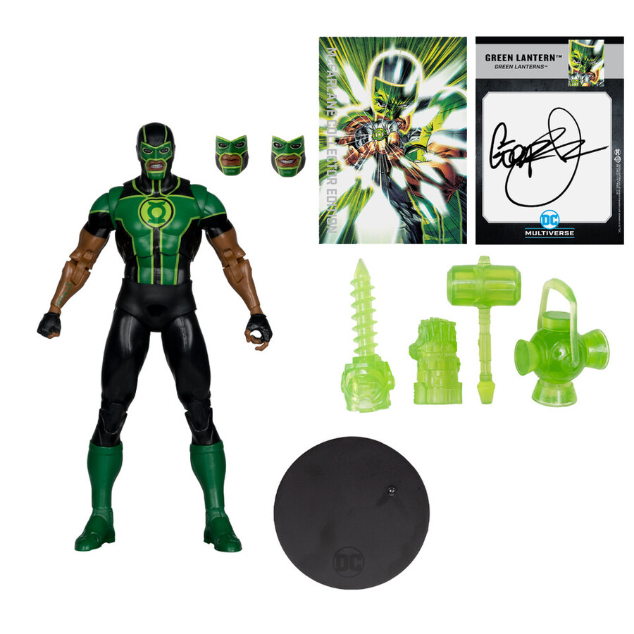 coffret collector mcfarlane de 5 figurines de 18 cm green lantern simon baz green lantern simon baz autograph gold label grid forever evil mister terrific jsa superman superman film de 1978