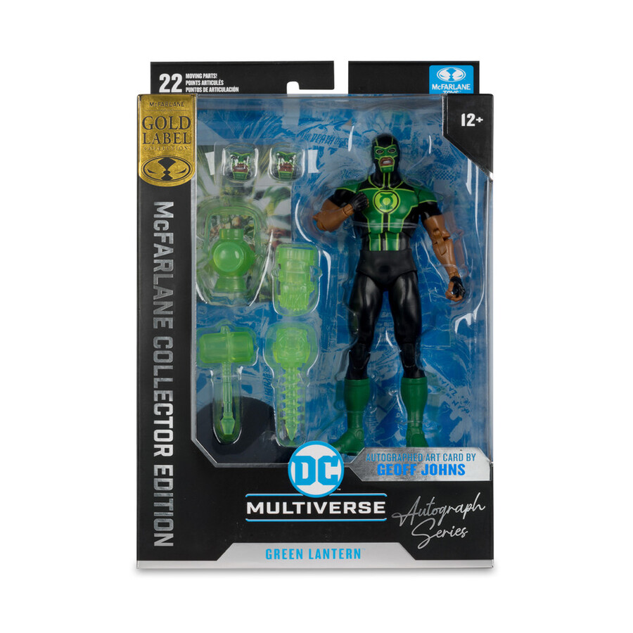 coffret collector mcfarlane de 5 figurines de 18 cm green lantern simon baz green lantern simon baz autograph gold label grid forever evil mister terrific jsa superman superman film de 1978