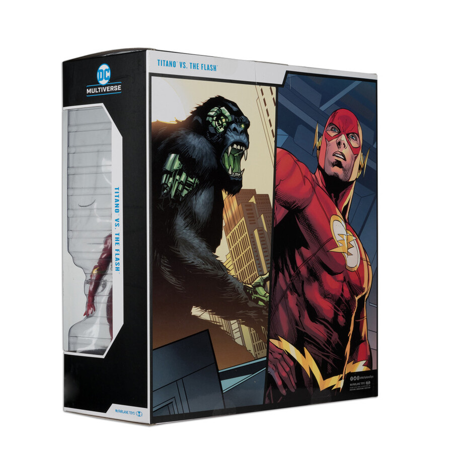 titano contre flash dc multiverse - pack de 2 figurines de 18 cm