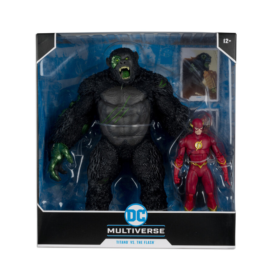 titano contre flash dc multiverse - pack de 2 figurines de 18 cm