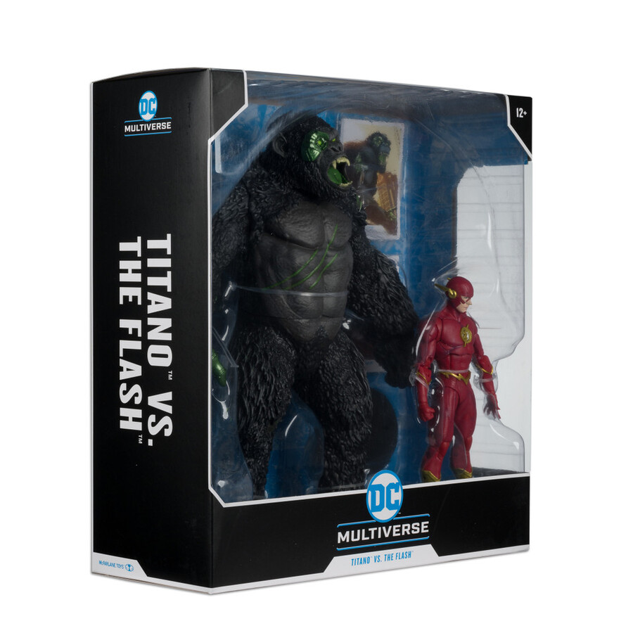 titano contre flash dc multiverse - pack de 2 figurines de 18 cm