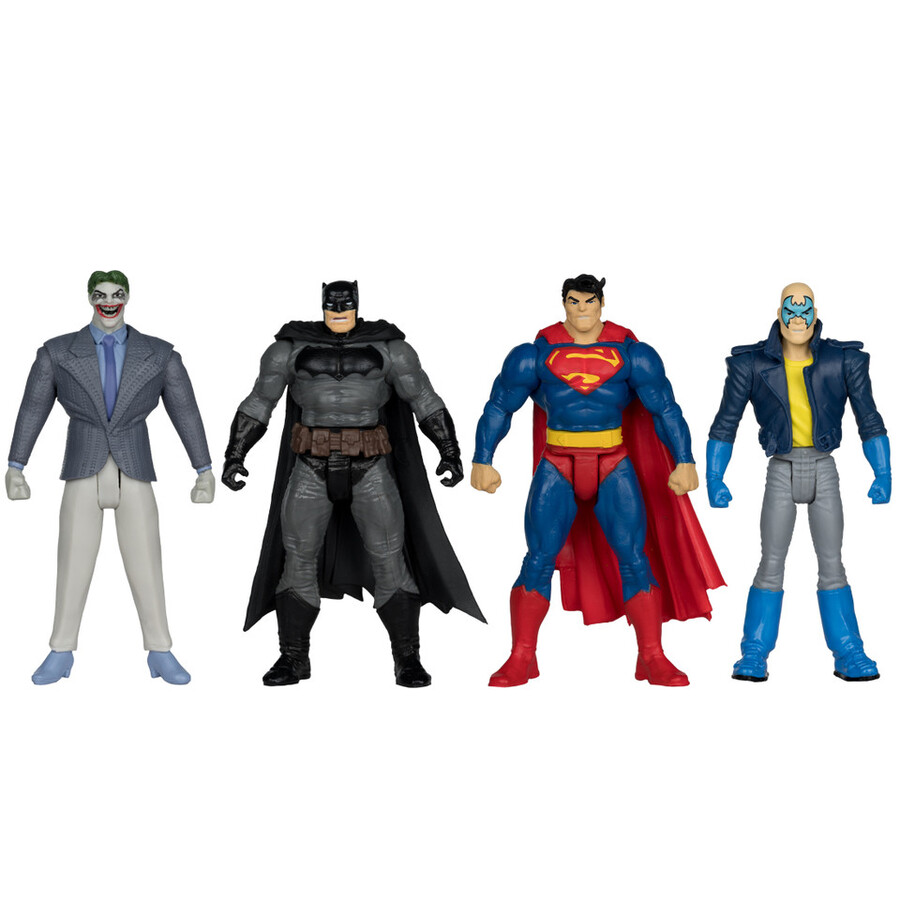 coffret de 4 figurines the dark knight returns dc page punchers gold label 3 avec bd exclusive
