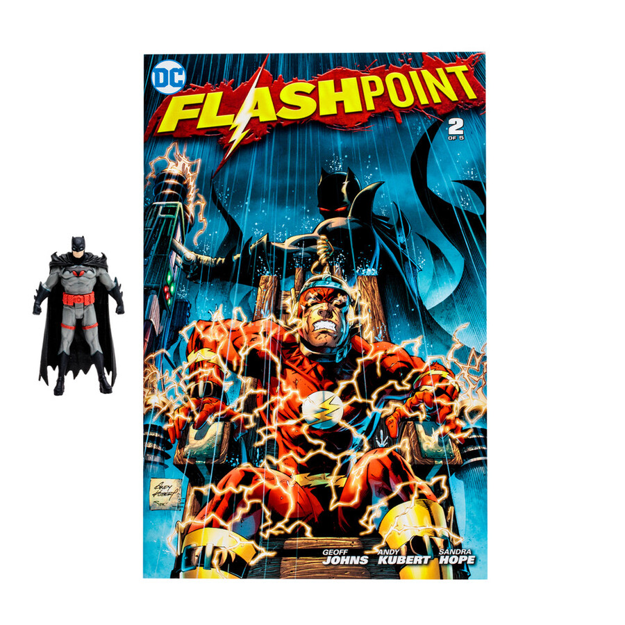 figurine batman avec bd flashpoint dc page punchers de 76 cm