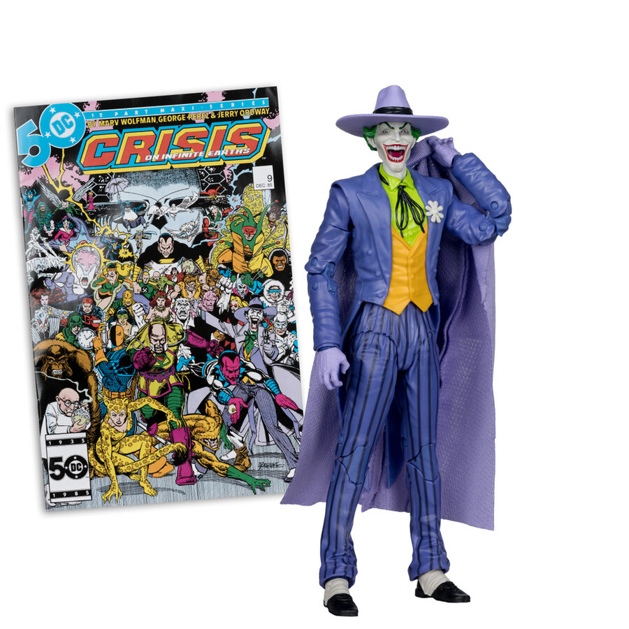 lot de figurines superman zero hourle joker crisis on infinite earths avec bd 2 figurines de 18 cm