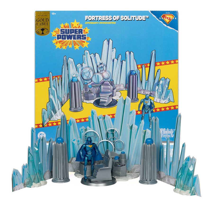 forteresse de solitude quartier général de superman avec robot dc super powers le film superman coffret gold label