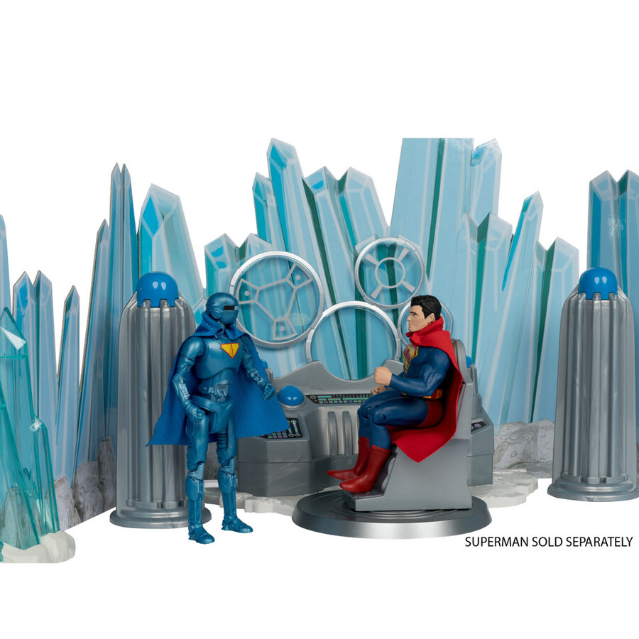 forteresse de solitude quartier général de superman avec robot dc super powers le film superman coffret gold label