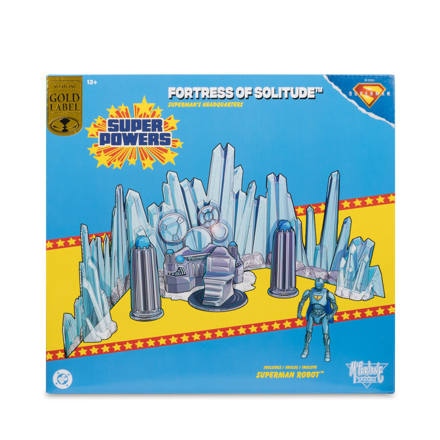 forteresse de solitude quartier général de superman avec robot dc super powers le film superman coffret gold label