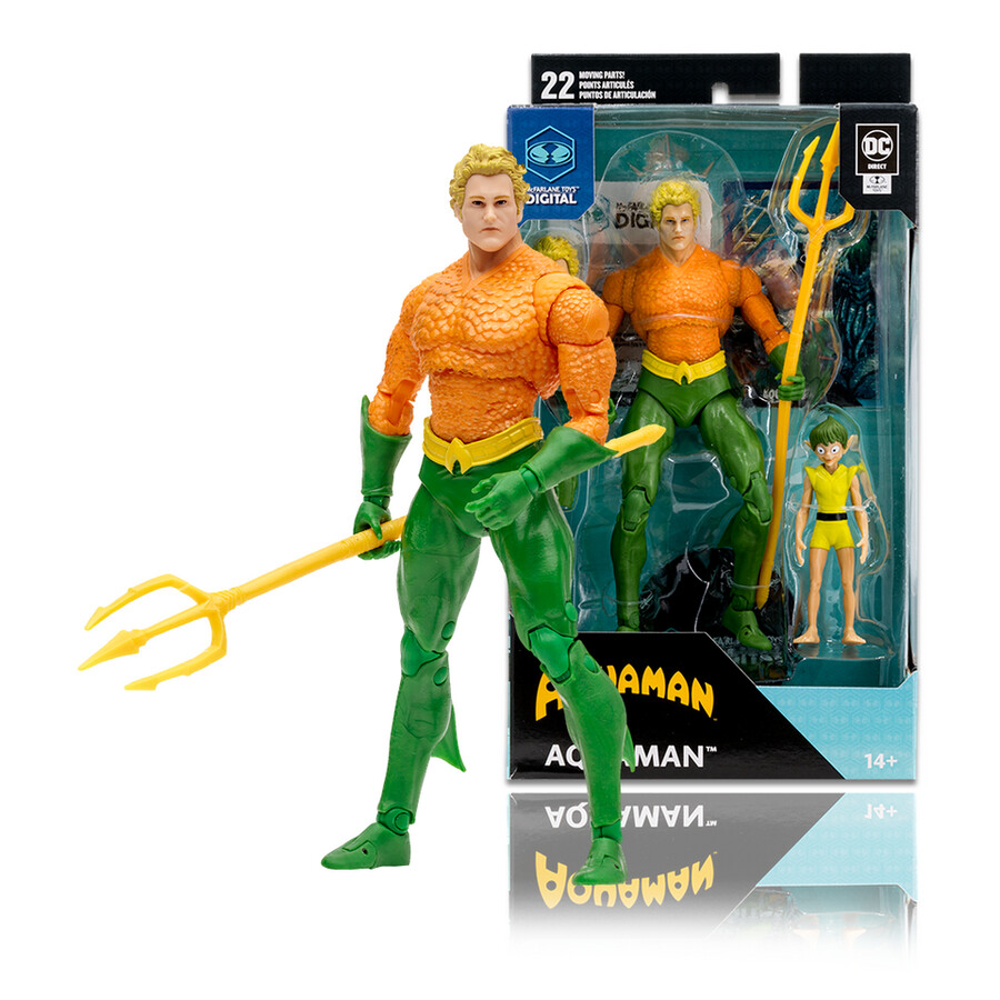 figurine aquaman dc classic de 18 cm avec carte de collection numérique mcfarlane toys