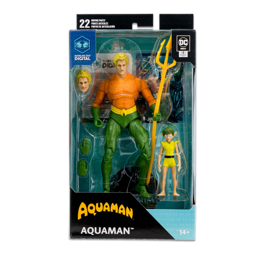 figurine aquaman dc classic de 18 cm avec carte de collection numérique mcfarlane toys