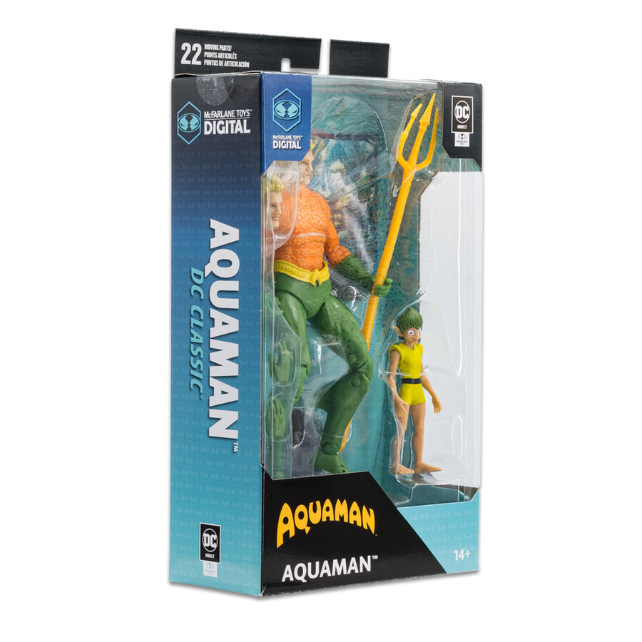 figurine aquaman dc classic de 18 cm avec carte de collection numérique mcfarlane toys