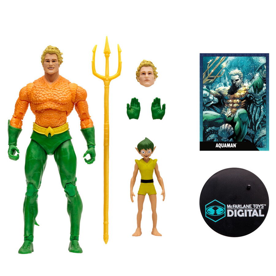 figurine aquaman dc classic de 18 cm avec carte de collection numérique mcfarlane toys