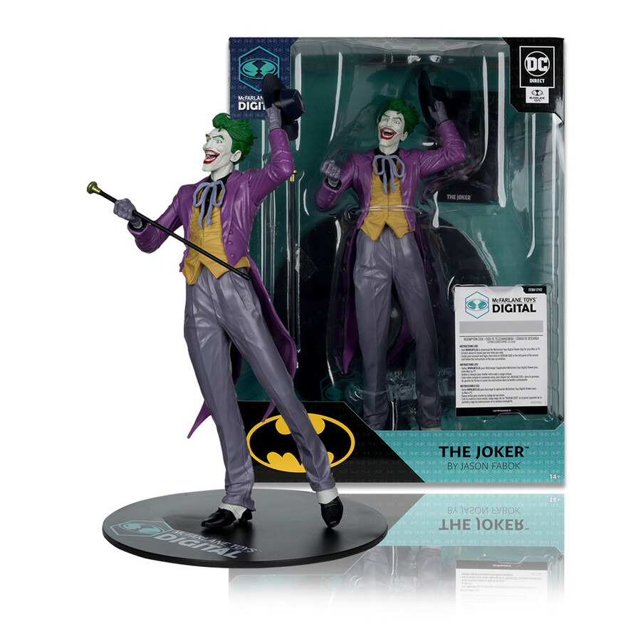 figurine joker de jason fabok les trois jokers à léchelle 16 en pvc avec carte de collection numérique mcfarlane toys