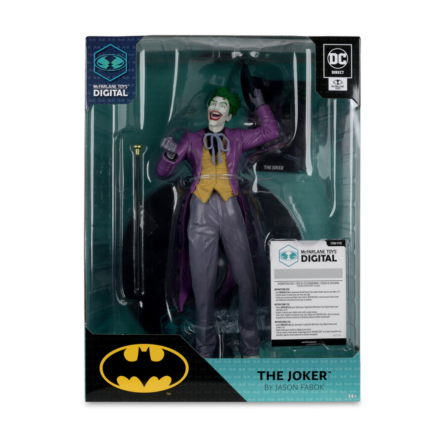 figurine joker de jason fabok les trois jokers à léchelle 16 en pvc avec carte de collection numérique mcfarlane toys
