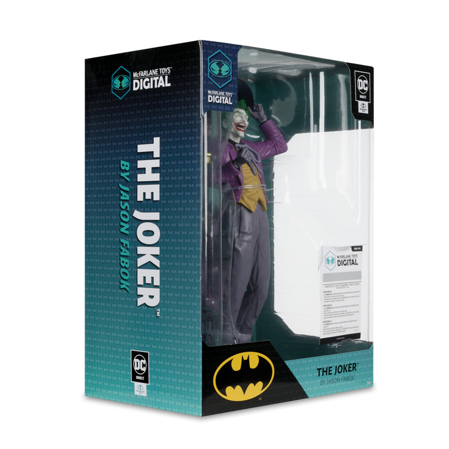 figurine joker de jason fabok les trois jokers à léchelle 16 en pvc avec carte de collection numérique mcfarlane toys