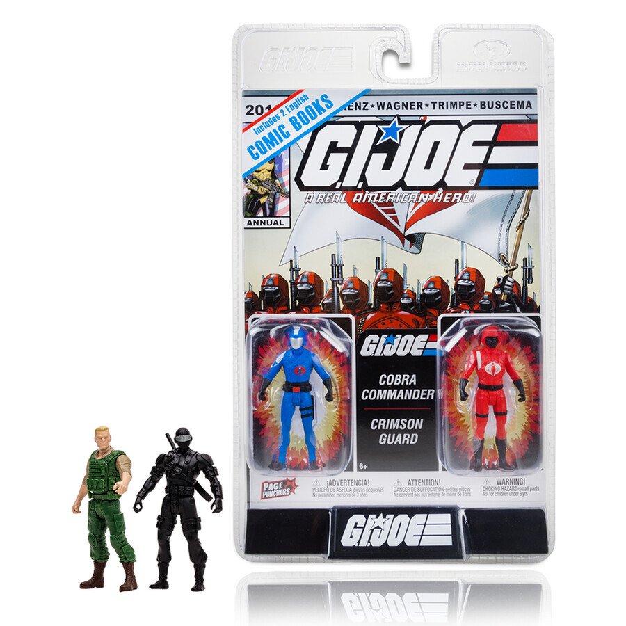 duke et snake eyes avec bd page punchers gi joe lot de 2 figurines de 76 cm
