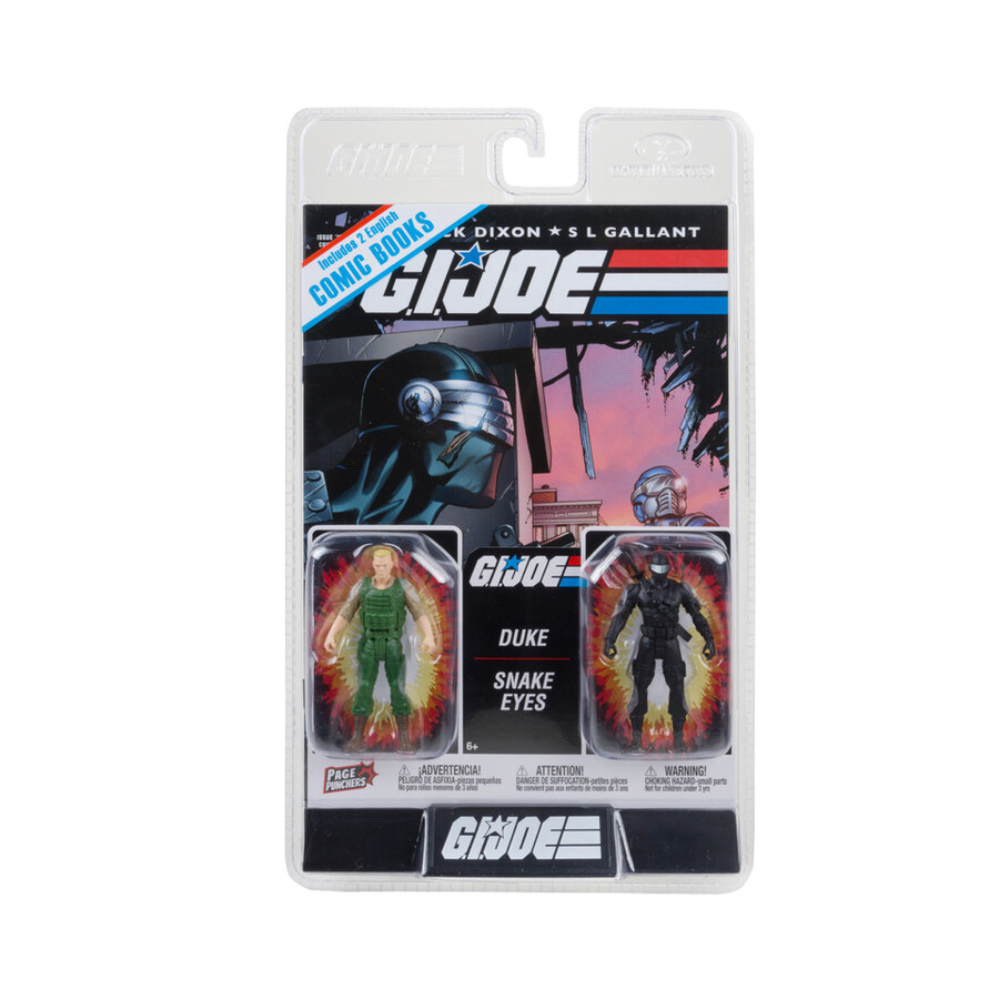 duke et snake eyes avec bd page punchers gi joe lot de 2 figurines de 76 cm