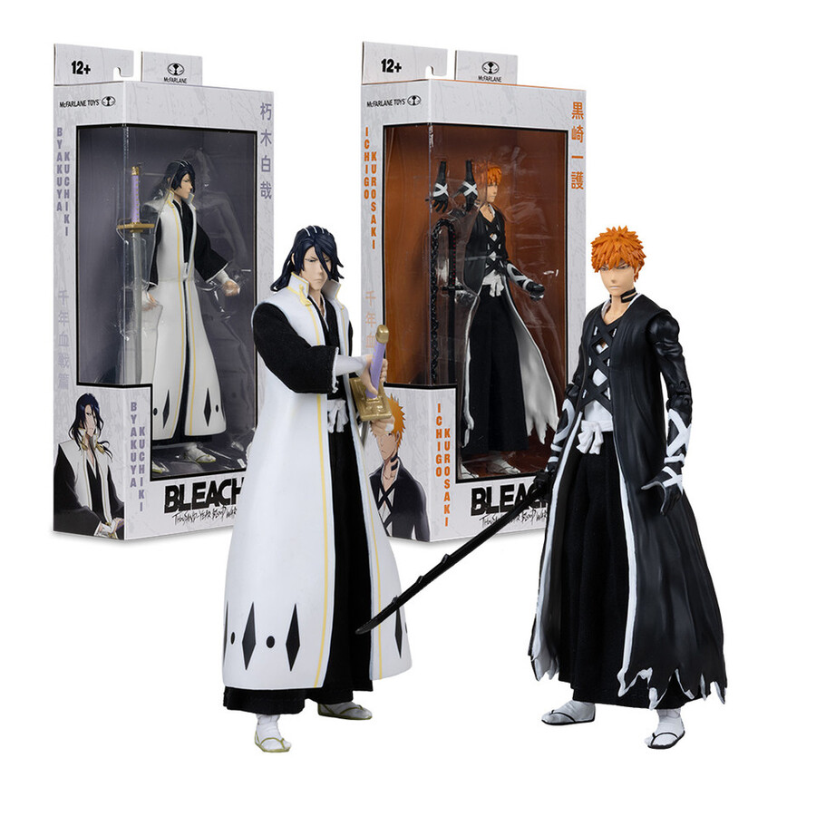 ichigo kurosaki fullbring bankai et byakuya kuchiki bleach la guerre sanglante de mille ans - pack de 2 figurines de 18 cm