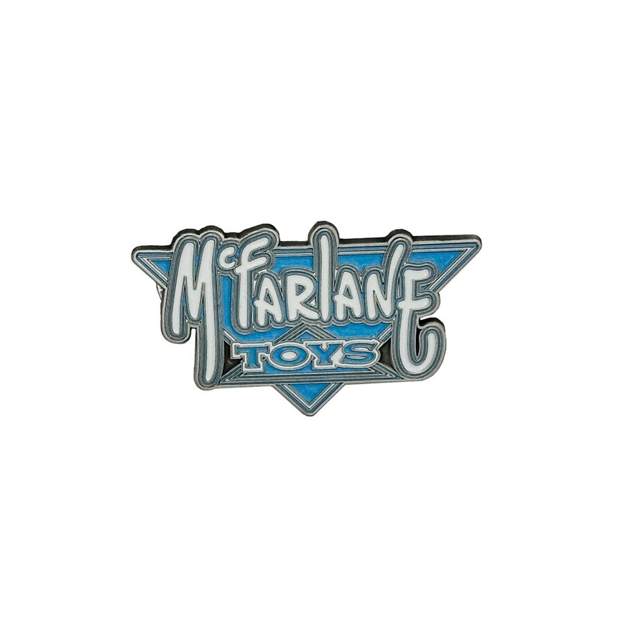 Épinglette exclusive mcfarlane toys avec logo rétro