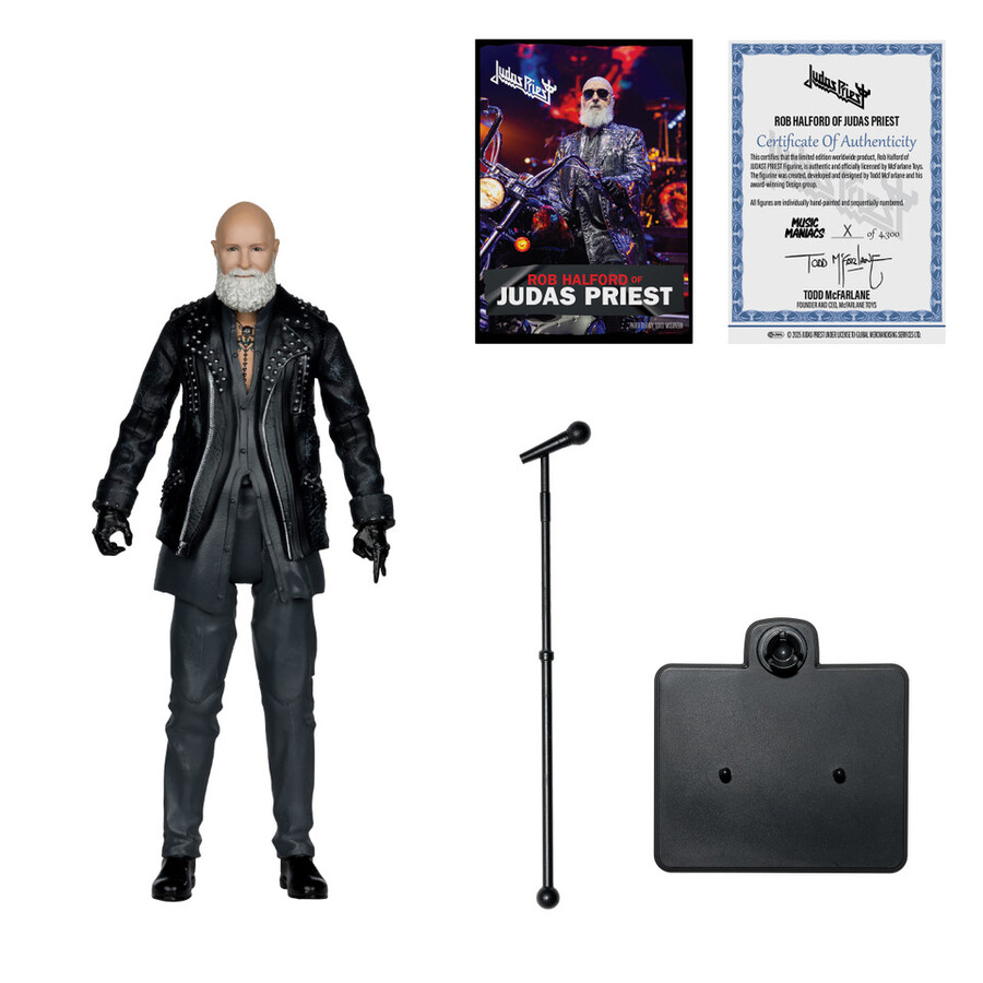 figurine de rob halford de judas priest music maniacs metal de 15 cm