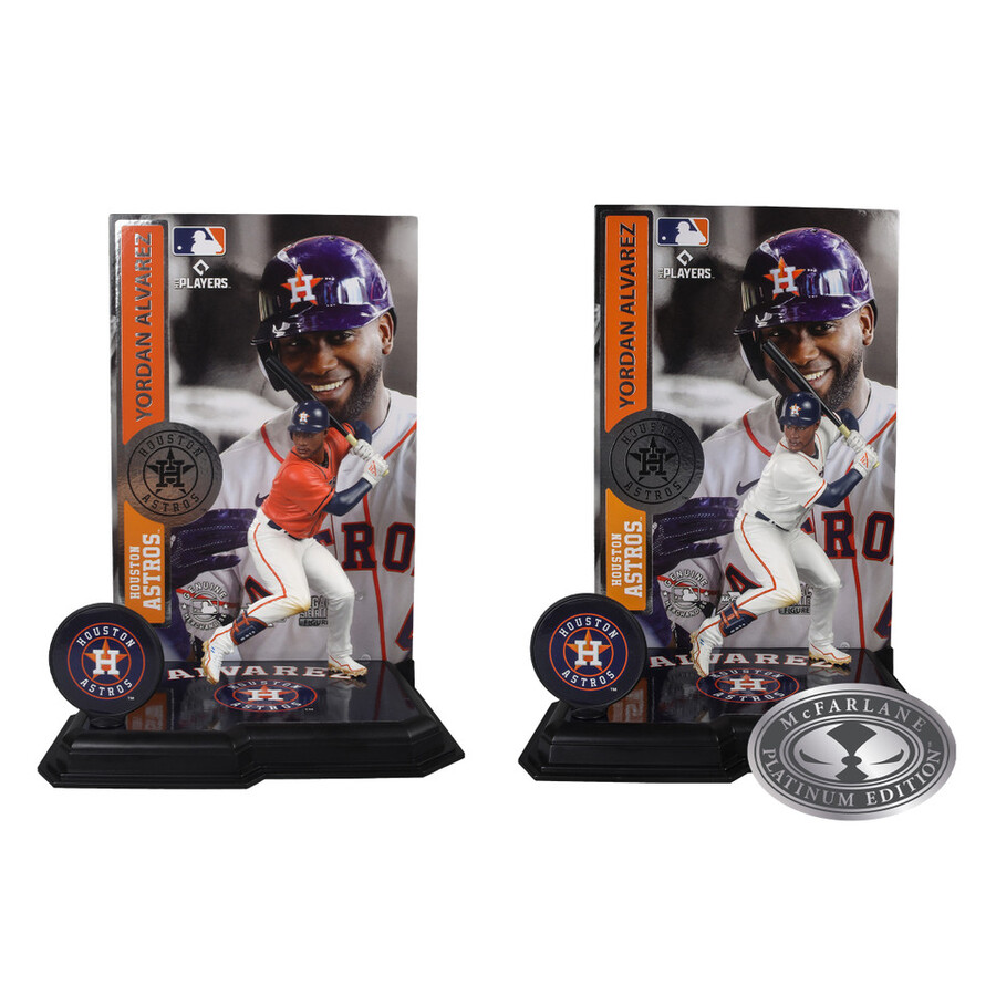 lot de 2 figurines mlb yordan alvarez houston astros chase 7 standard et platine - mcfarlanes sportspicks
