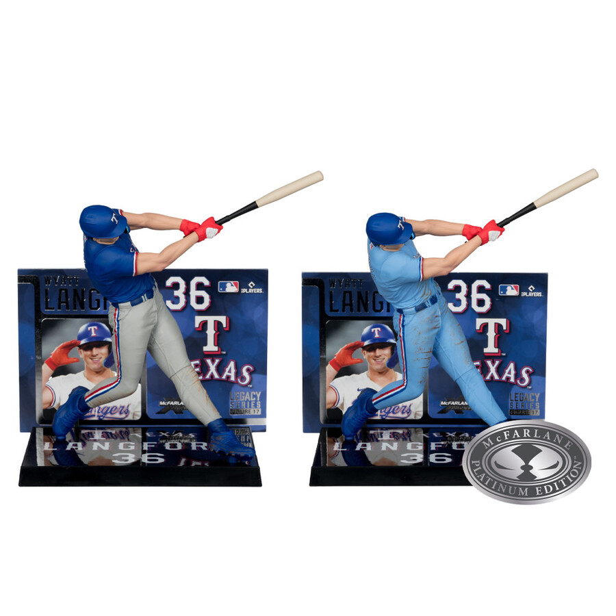 wyatt langford texas rangers - lot de 2 figurines mlb chase 7 standard et platine - mcfarlanes sportspicks
