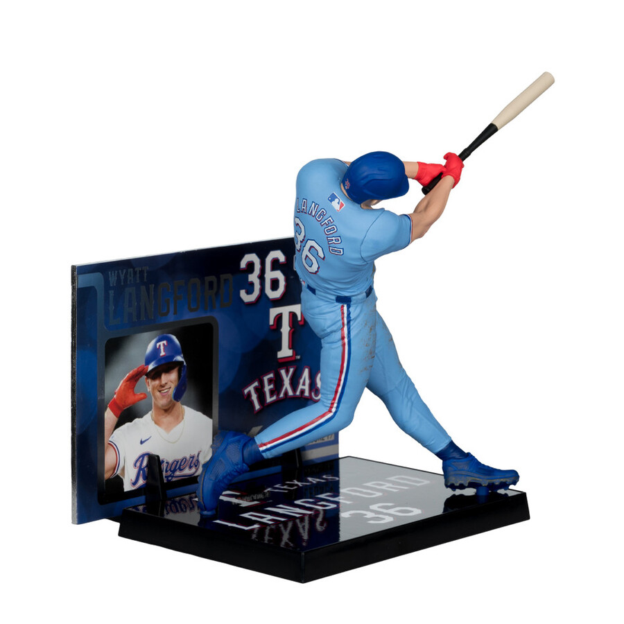 wyatt langford texas rangers - lot de 2 figurines mlb chase 7 standard et platine - mcfarlanes sportspicks