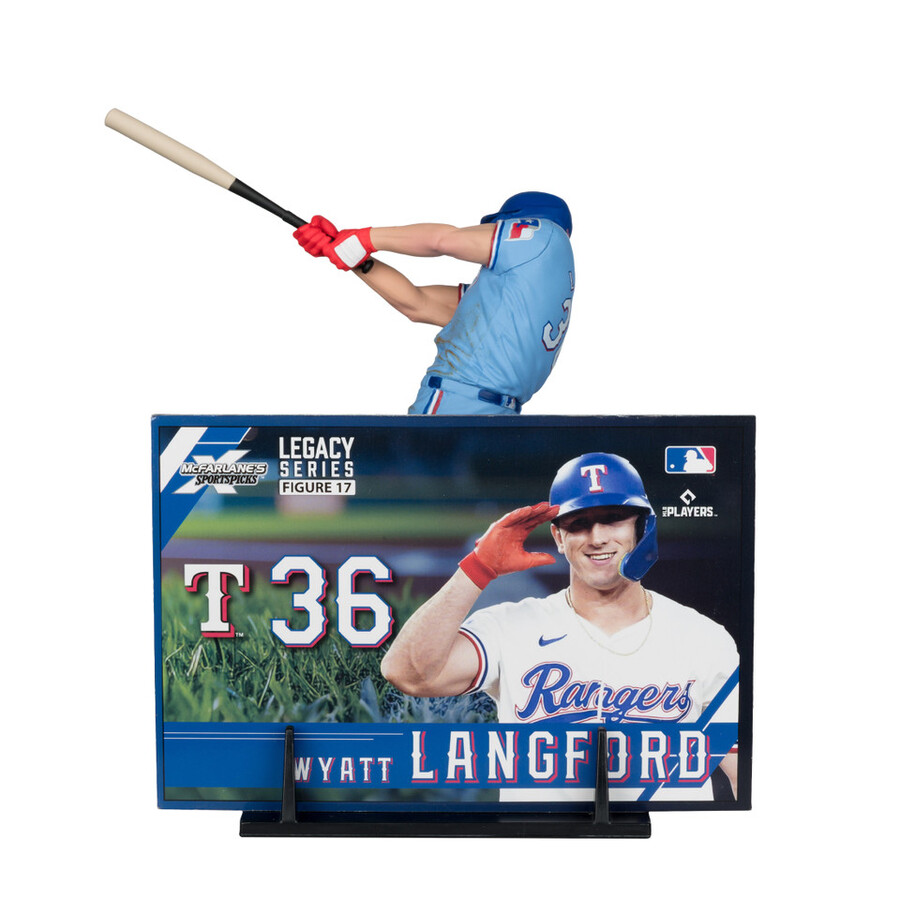 wyatt langford texas rangers - lot de 2 figurines mlb chase 7 standard et platine - mcfarlanes sportspicks