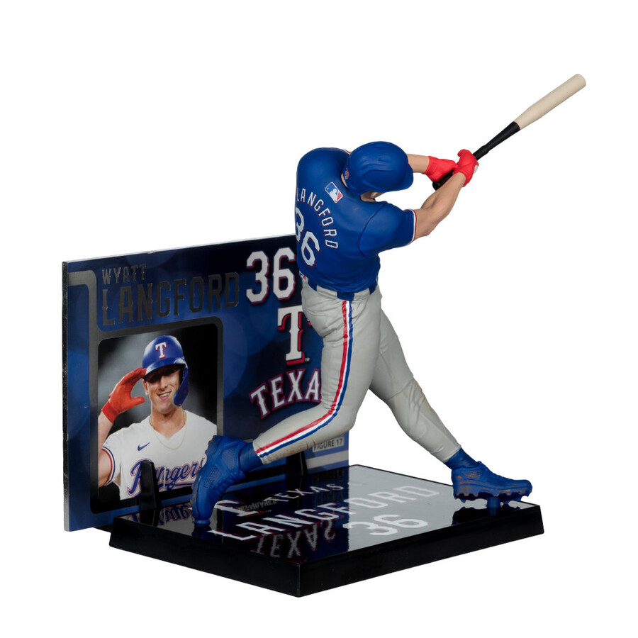 wyatt langford texas rangers - lot de 2 figurines mlb chase 7 standard et platine - mcfarlanes sportspicks